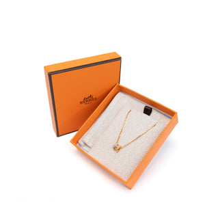 HERMES MINI POP H NECKLACE MARRON GLACE GHW