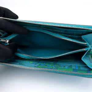 HERMES AZAP SILK IN LONG WALLET BLUE PAON EPSOM LEATHER SHW