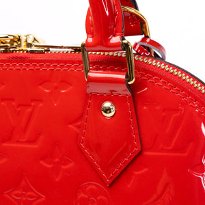 LOUIS VUITTON ALMA BB MONOGRAM PATENT RED GHW