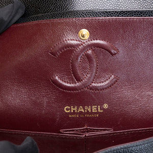 CHANEL SMALL CLASSIC DOUBLE FLAP BAG BLACK CAVIAR GHW