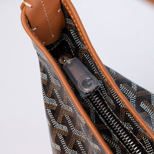 GOYARD BOHEME HOBO BAG CANVAS / CALFSKIN BLACK / BROWN SHW