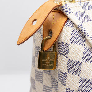 LOUIS VUITTON SPEEDY 30 DAMIER AZUR CANVAS HANDBAG GHW