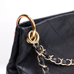 CHANEL SMALL CITY WALK HOBO BLACK CAVIAR QUILTED LEATHER GHW
