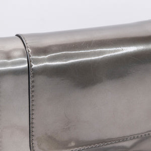 BVLGARI SERPENTI FOREVER SHOULDER BAG SILVER METALLIC LEATHER SHW