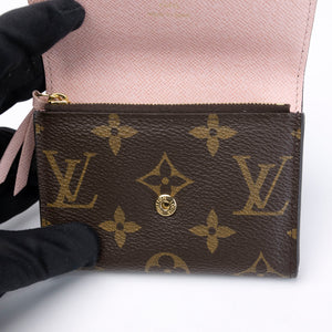 LOUIS VUITTON ROSALIE COIN CASE BROWN / PINK MONOGRAM GHW