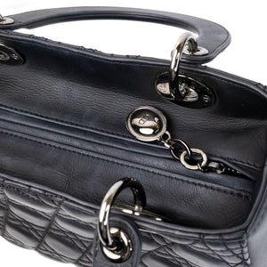 CHRISTIAN DIOR MEDIUM LADY DIOR ANSELM REYLE BLACK CALFSKIN SHW