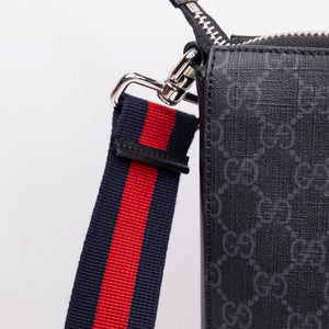 GUCCI GG SUPREME MESSENGER BAG BLACK / MULTICOLOUR CANVAS SHW