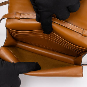 CELINE DOUBLE FLAP TRIOMPHE CANVAS WALLET ON STRAP