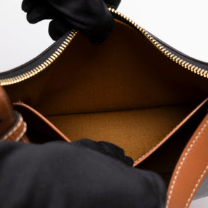 CELINE AVA BAG TAN CANVAS / CALFSKIN LEATHER GHW