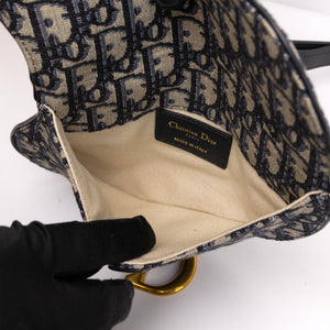 CHRISTIAN DIOR OBLIQUE SADDLE BELT POUCH GHW