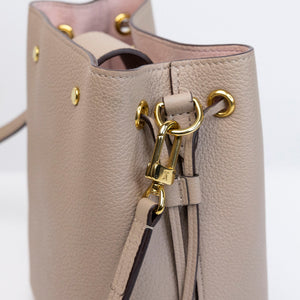 LOUIS VUITTON NANO LOCKME BUCKET BEIGE CALFSKIN LEATHER GHW (MICROCHIP)