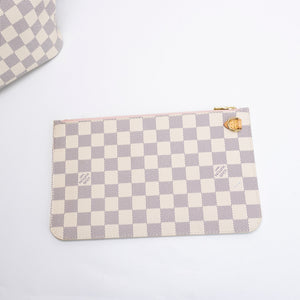 LOUIS VUITTON NEVERFULL MM DAMIER AZUR CANVAS ROSE BALLERINE GHW