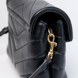 SAINT LAURENT TOY LOULOU BAG QUILTED BLACK GHW