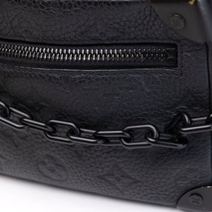 LOUIS VUITTON MINI SOFT TRUNK MONOGRAM TAURILLON LEATHER SO BLACK (MICROCHIP)