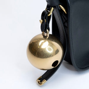 BURBERRY MINI SHIELD LEATHER SHOULDER BAG BLACK GHW