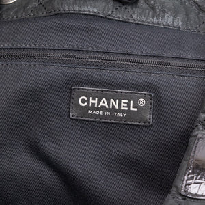 CHANEL LARGE QUILTED SHOULDER BAG CALFSKIN BLACK SHW