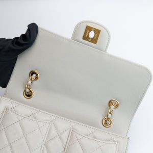 CHANEL 25B CC MINI FLAP BAG PALE SAGE GREEN CAVIAR LEATHER GHW (MICROCHIP)