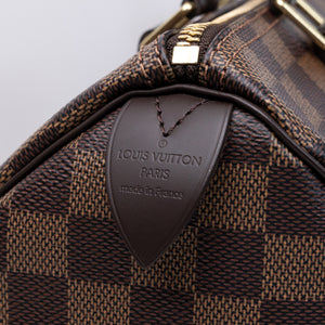 LOUIS VUITTON SPEEDY BANDOULIERE 25 DAMIER EBENE CANVAS GHW