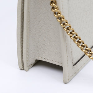 GUCCI DIANA MINI BAG WITH BAMBOO WHITE LEATHER GHW