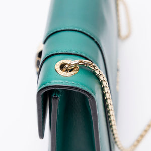 BVLGARI SERPENTI FOREVER WALLET ON CHAIN CALFSKIN GREEN LGHW