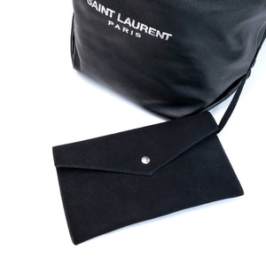 SAINT LAURENT TEDDY BUCKET BAG BLACK LAMBSKIN SHW