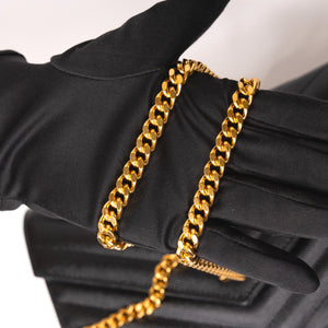 SAINT LAURENT ENVELOPE CHAIN WALLET CALFSKIN BLACK GHW