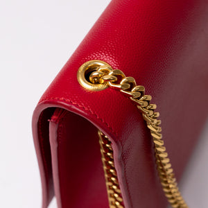 SAINT LAURENT KATE BAG MEDIUM RED CALFSKIN LEATHER GHW