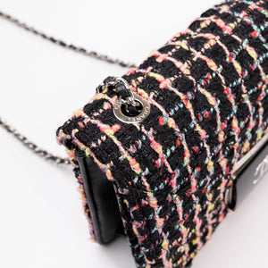 CHANEL TWEED BEAUTY LOCK FLAP BAG MUTICOLOURED BLACK SHW