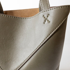LOEWE MINI PUZZLE FOLD TOTE IN SHINNY CALF SKIN