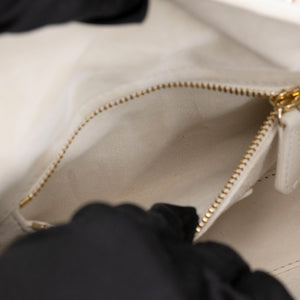 CHRISTIAN DIOR MINI LADY DIOR LAMBSKIN WHITE GHW