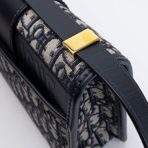 CHRISTIAN DIOR 30 MONTAIGNE BAG BLUE OBLIQUE JACQUARD GHW