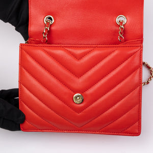 CHANEL CHEVRON FLAP BAG CALFSKIN LEATHER LGHW
