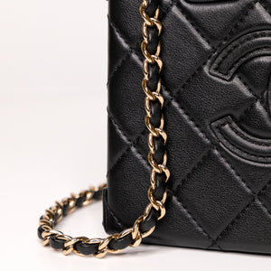 CHANEL 22B SMALL VANITY CASE CALFSKIN BLACK GHW (MICROCHIP)