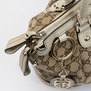 GUCCI GG CANVAS SUKEY OFF-WHITE TOP HANDLE BAG GHW