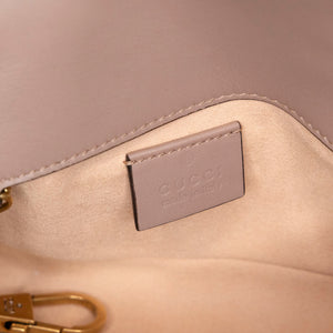 GUCCI MARMONT SMALL SHOULDER BAG BEIGE LEATHER GHW