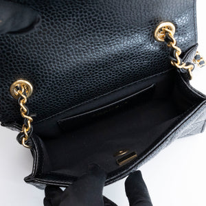 CHANEL 26C MINI FLAP BAG BLACK CAVIAR GHW (MICROCHIP)