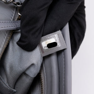 CHANEL SMALL CHEVRON GABRIELLE HOBO BAG GREY CALFSKIN LEATHER MULTICOLOURED HARDWARE