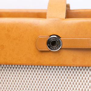 HERMES HERBAG CABAS TOILE CANVAS / VACHE LEATHER SHW