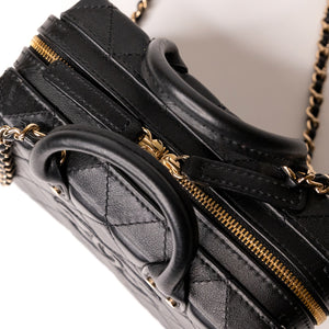 CHANEL 22B SMALL VANITY CASE CALFSKIN BLACK GHW (MICROCHIP)