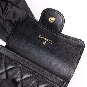 CHANEL 2.55 REISSUE FLAP CARD HOLDER BLACK CALFSKIN GHW