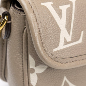 LOUIS VUITTON NANO DIANE BICOLOUR MONOGRAM EMPREINTE LEATHER TOURTERELLE BEIGE /  CREAM GHW (MICROCHIP)
