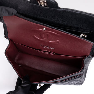 CHANEL CLASSIC FLAP MEDIUM BLACK CAVIAR LEATHER SHW
