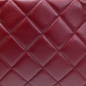 CHANEL MINI SHOPPING TOTE DARK BURGUNDY LAMBSKIN GHW (MICROCHIP)