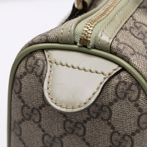 GUCCI GG MONOGRAM MINI JOY BOSTON BAG BEIGE / GREEN GHW