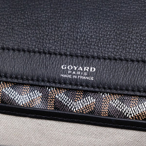 GOYARD ROUETTE TOTE BAG GOYARDINE CANVAS/CALFSKIN LEATHER BLACK SHW