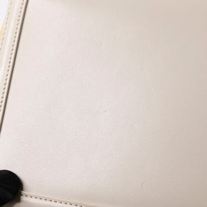 SAINT LAURENT SOLFERINO MEDIUM SATCHEL BAG WHITE CALFSKIN GHW