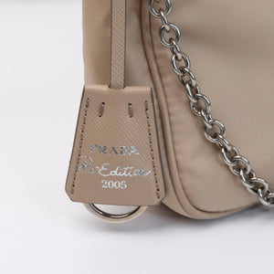 PRADA RE-EDITION 2005 SHOULDER BAG RE-NYLON BEIGE SHW