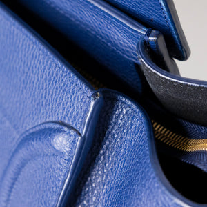 CELINE MICRO LUGGAGE TOTE BLUE CALFSKIN GHW