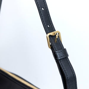 BURBERRY MINI SHIELD LEATHER SHOULDER BAG BLACK GHW