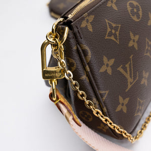 LOUIS VUITTON MULTI POCHETTE ACCESSORIES MONOGRAM CANVAS PINK STRAP GHW